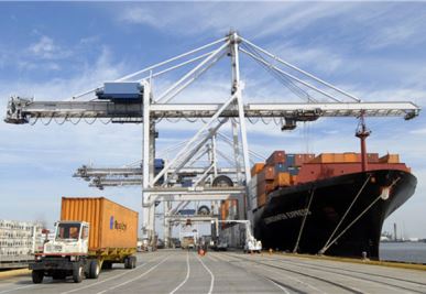 شوری کنٹینر کرین پر جہاز